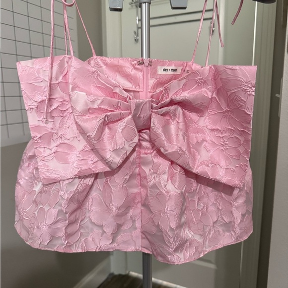 Pink Boxy Tie Front Camisole - Picture 1 of 9